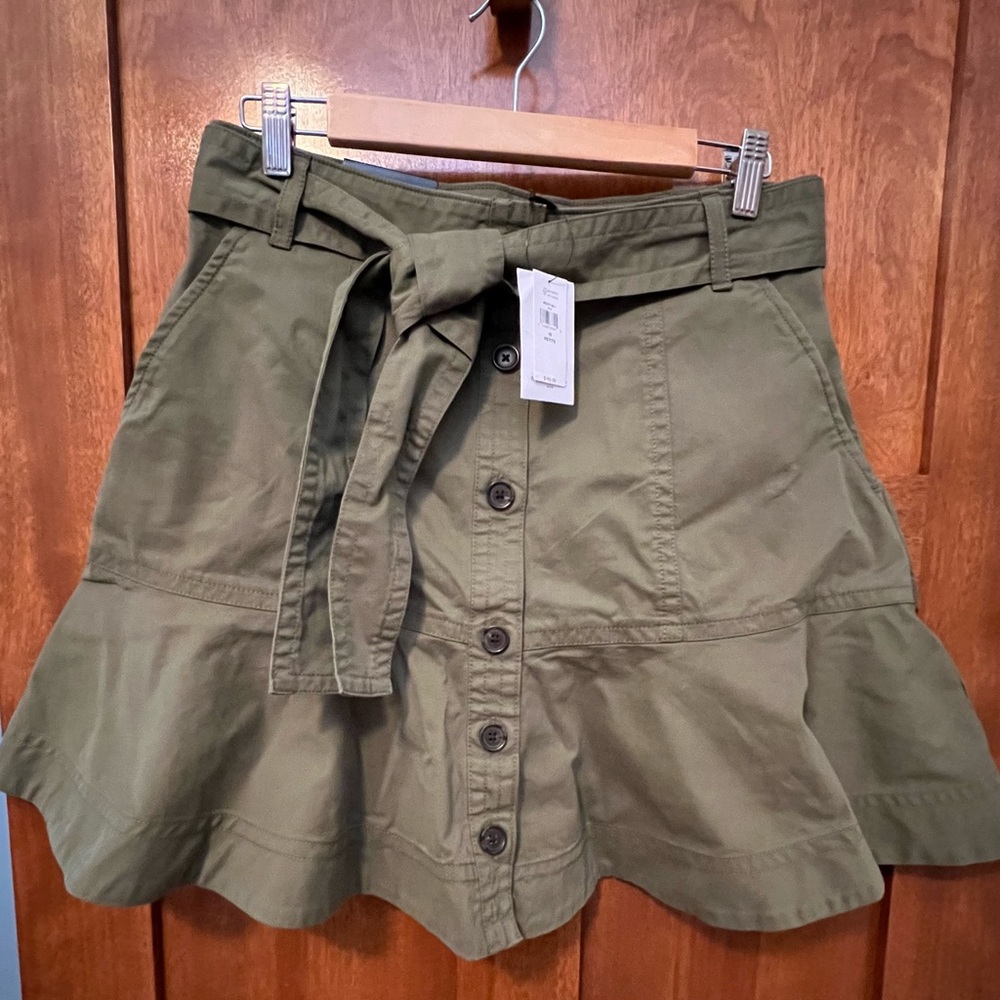 Olive green mini skirt